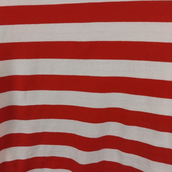 Abercrombie and Fitch Women's Medium Red and White Striped Sleeveless Tank Top - Picture 3 of 7